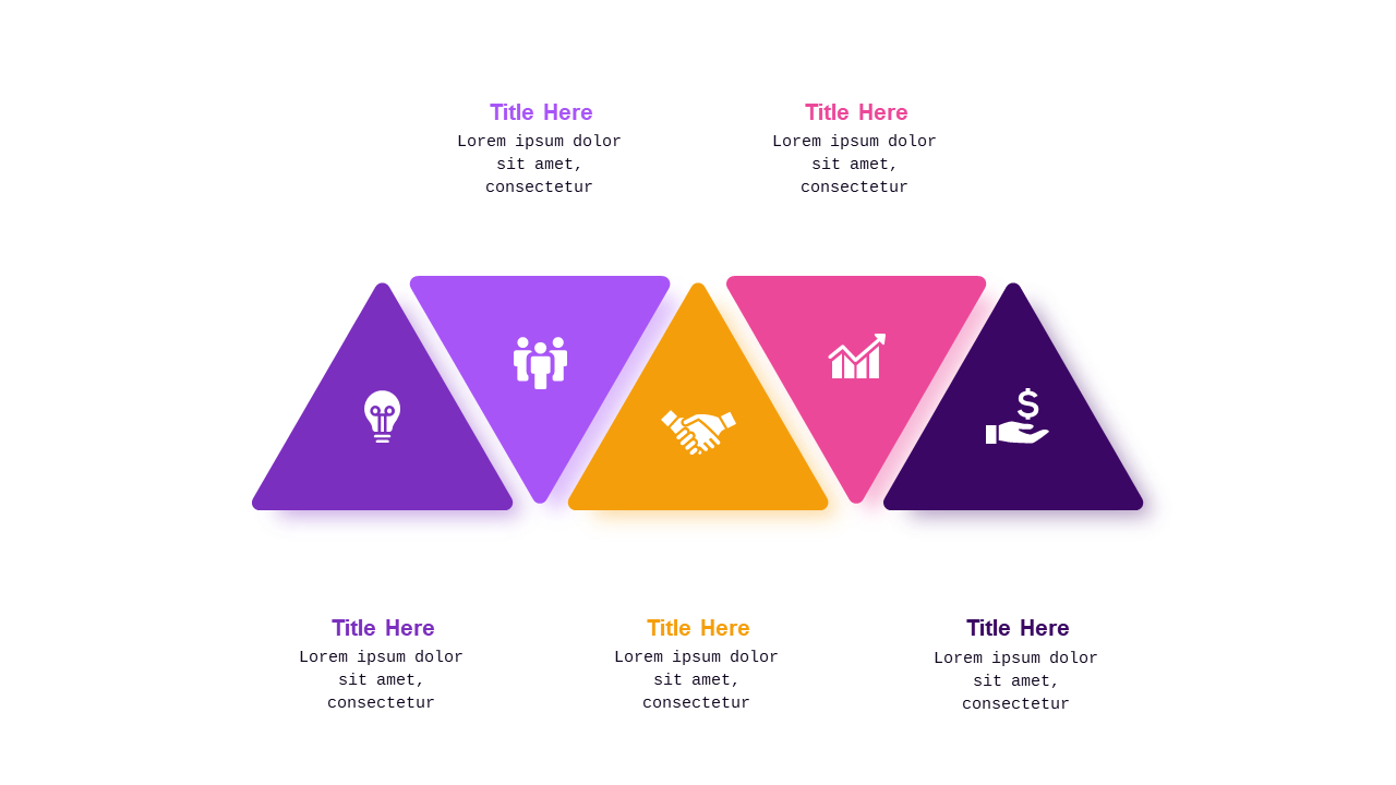 Triangular Infographic PowerPoint Template (Royal Purple)