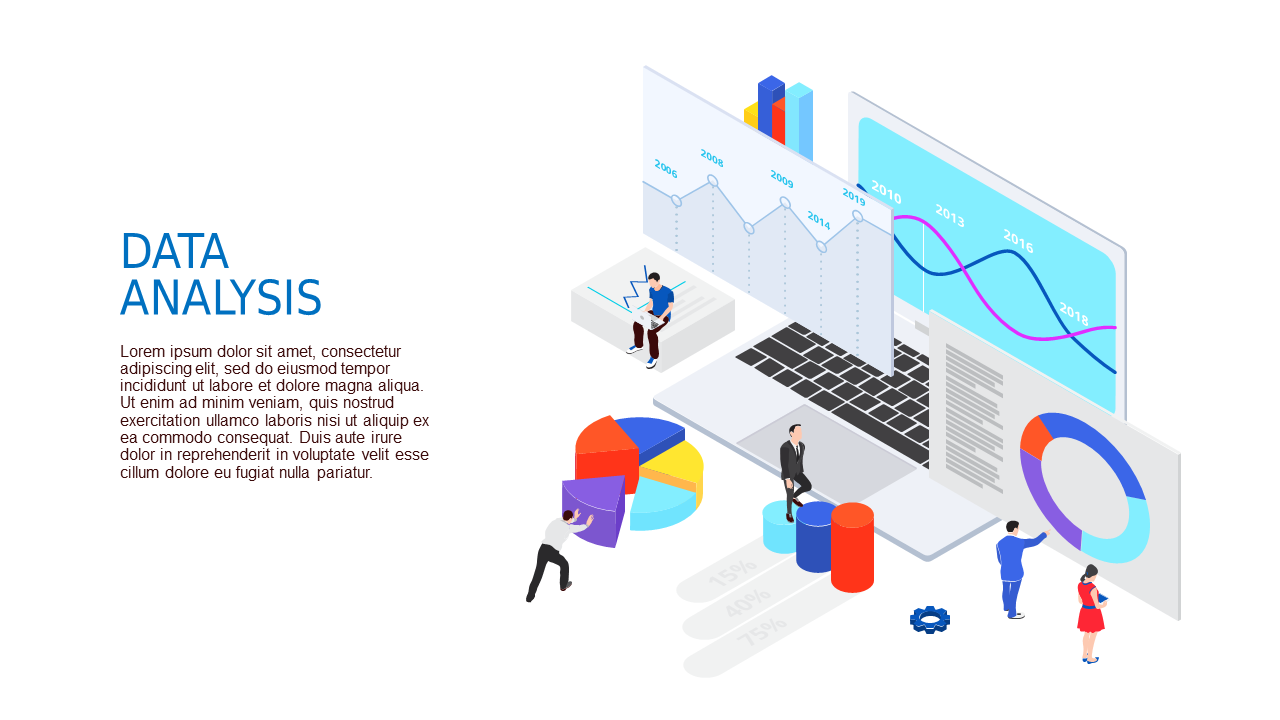 Data Analysis Isometric PowerPoint Template (Crim...