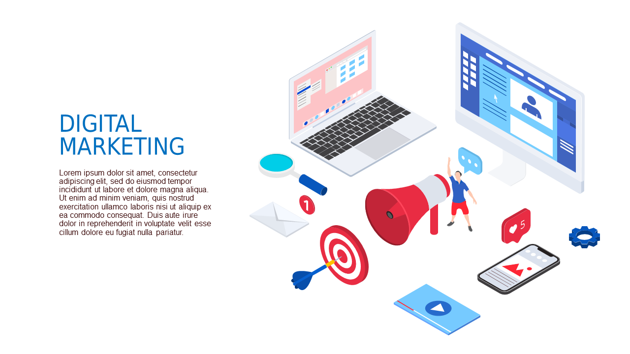 Data Analysis Isometric PowerPoint Template (Crim...