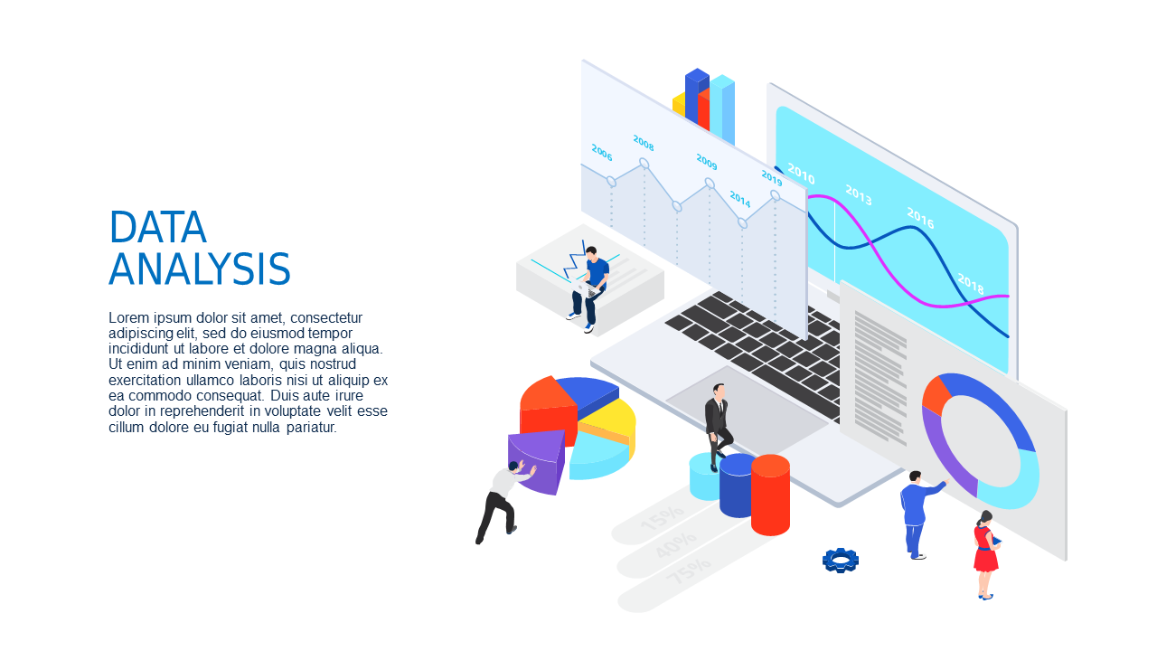 Data Analysis Isometric PowerPoint Template (Ocea...