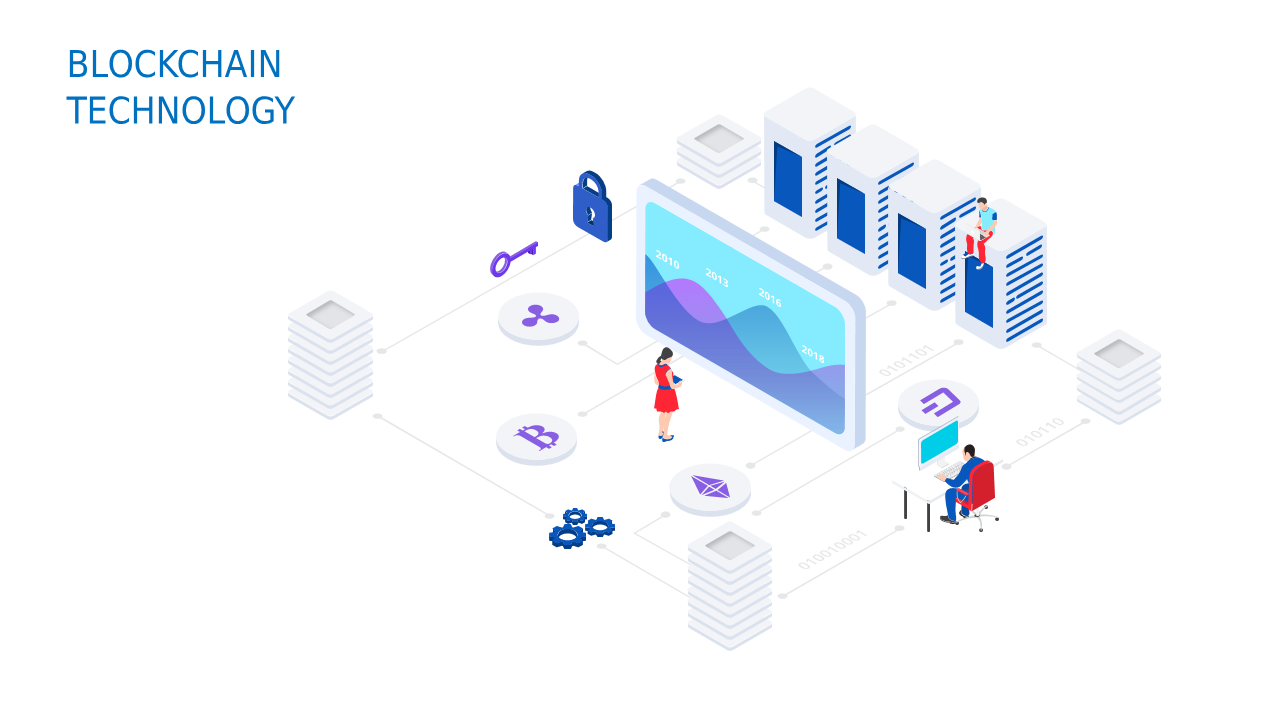 Data Analysis Isometric PowerPoint Template (Teal...