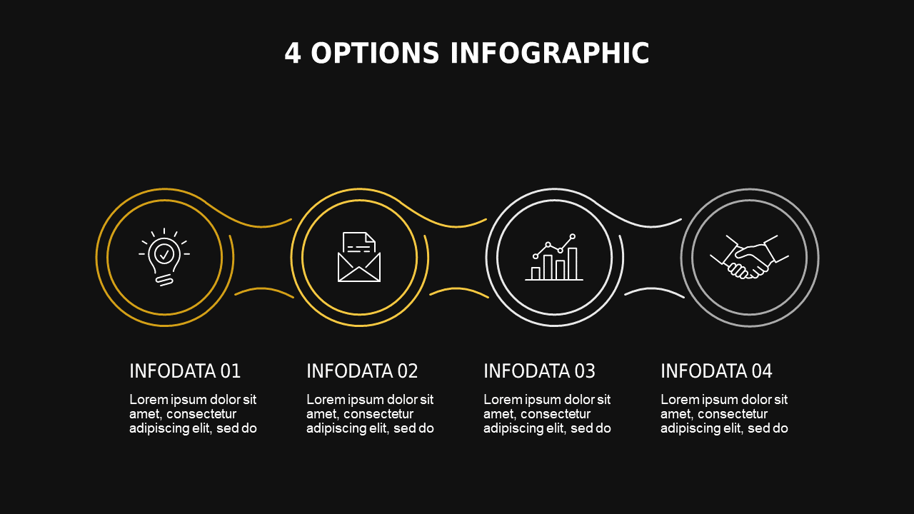 Dynamic Options Infographic Design – Dark – Charcoal Gold