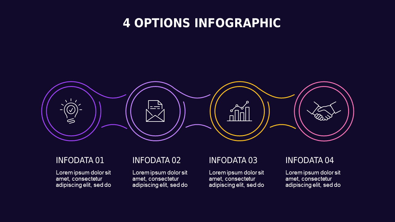 Dynamic Options Infographic Design – Dark – Royal Purple