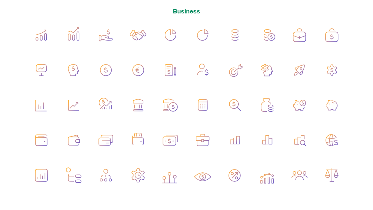 Circular Icon Set for Modern Presentations – Corporate Green