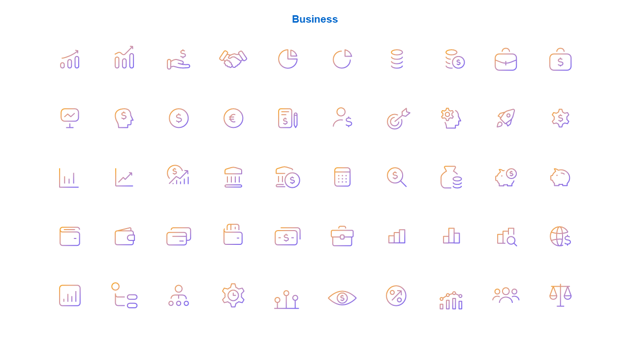 Circular Icon Set for Modern Presentations – Ocean Blue