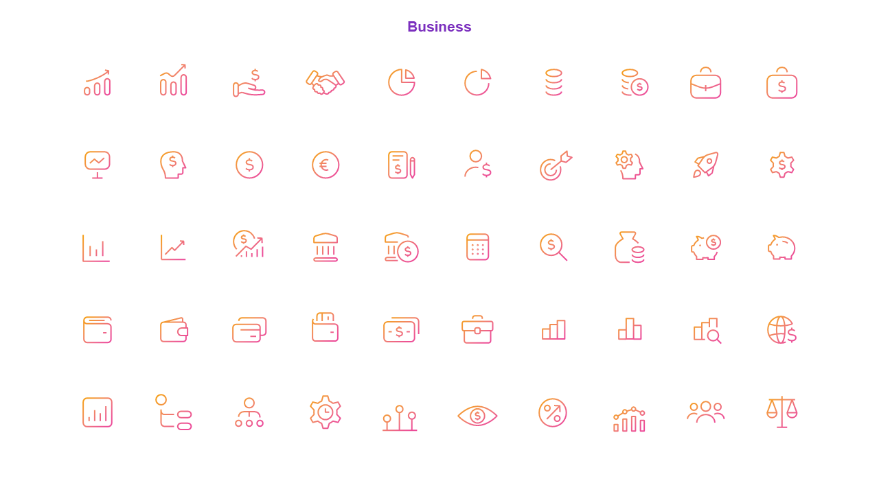 Circular Icon Set for Modern Presentations – Royal Purple