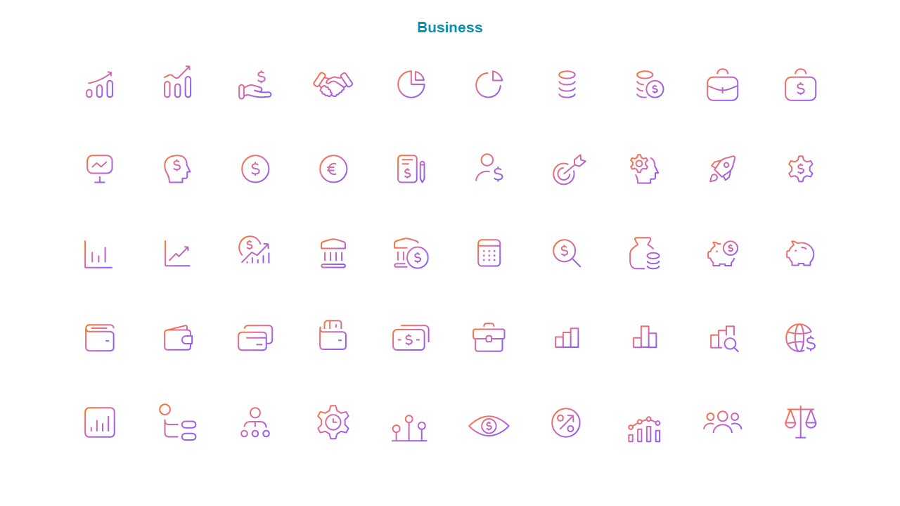 Circular Icon Set for Modern Presentations – Teal Modern