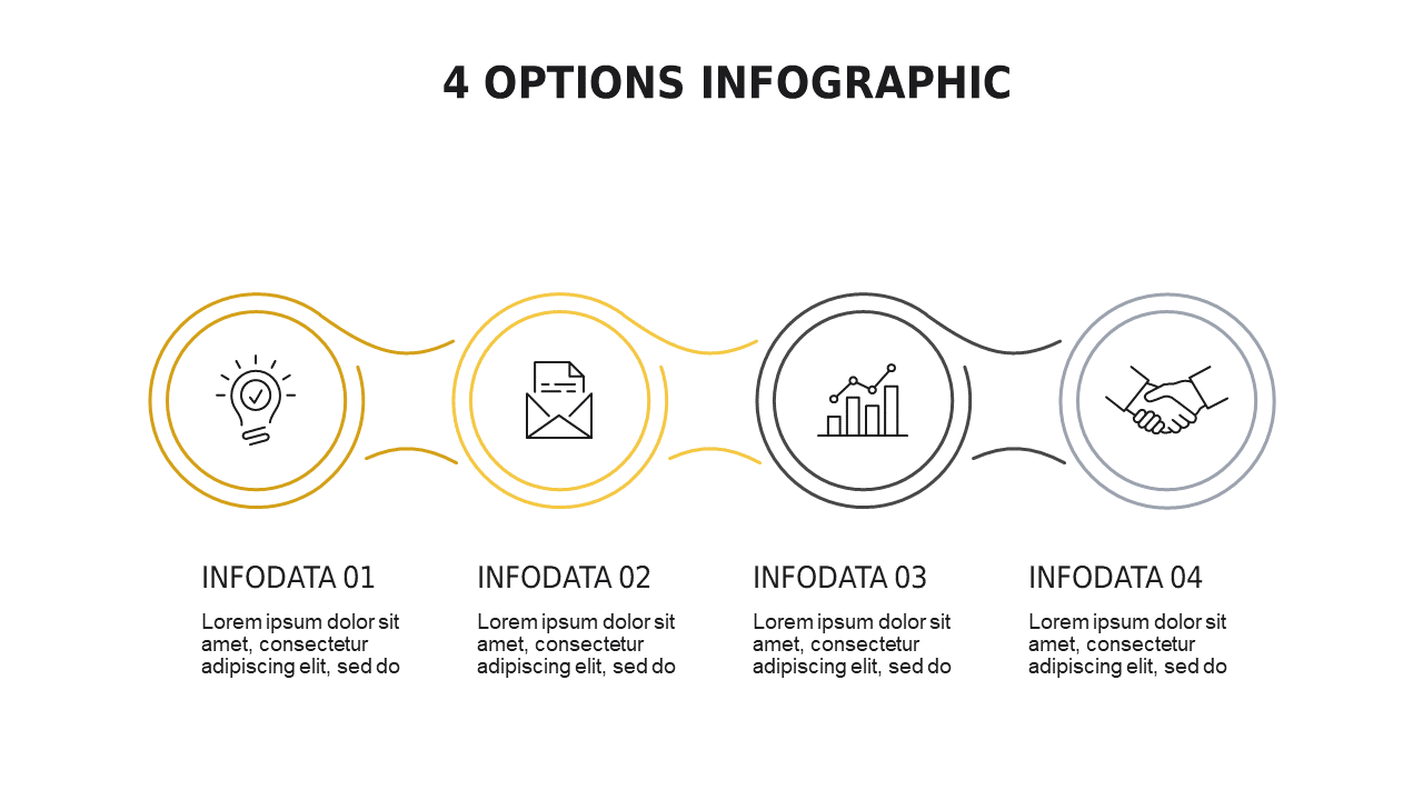 Infographic Options for Data Presentation – Light – Charcoal Gold