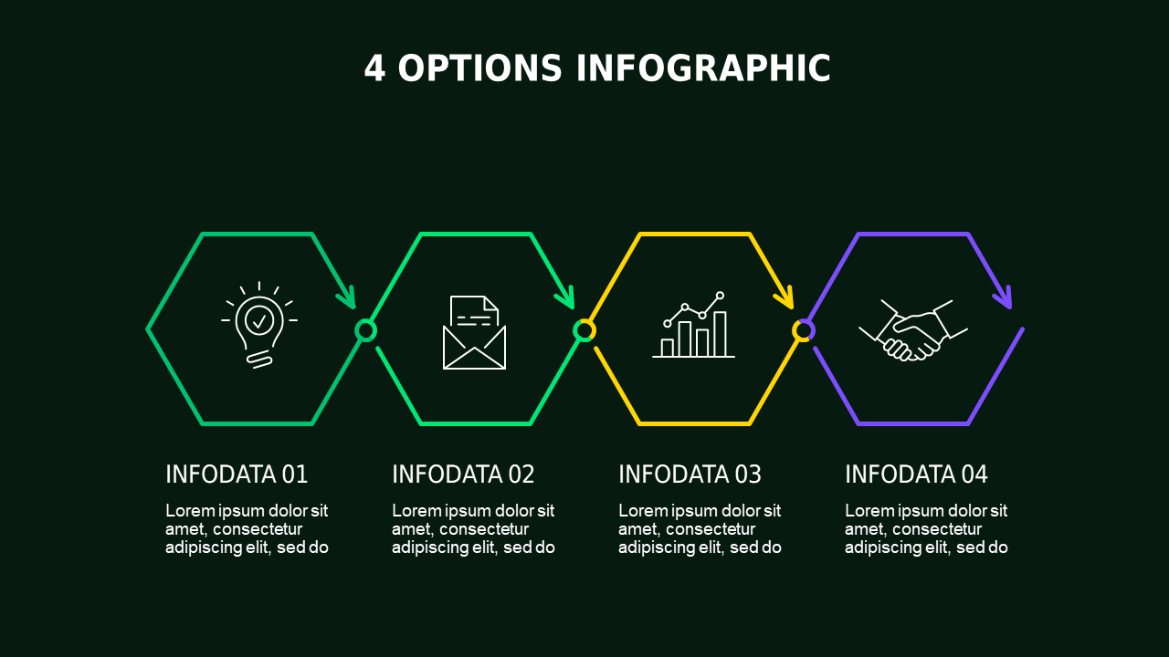 4 Options Infographic PowerPoint Template Dark (C...