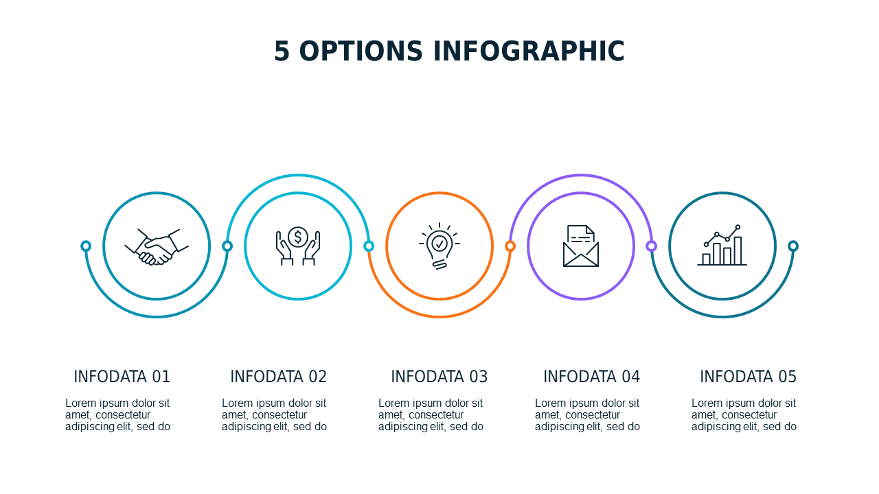 5 Options Infographic PowerPoint Template (Teal M...