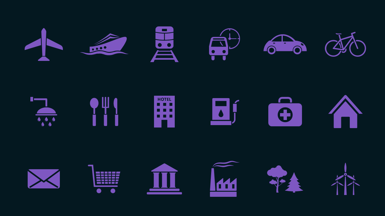 Comprehensive Travel Icon Set – Teal Modern