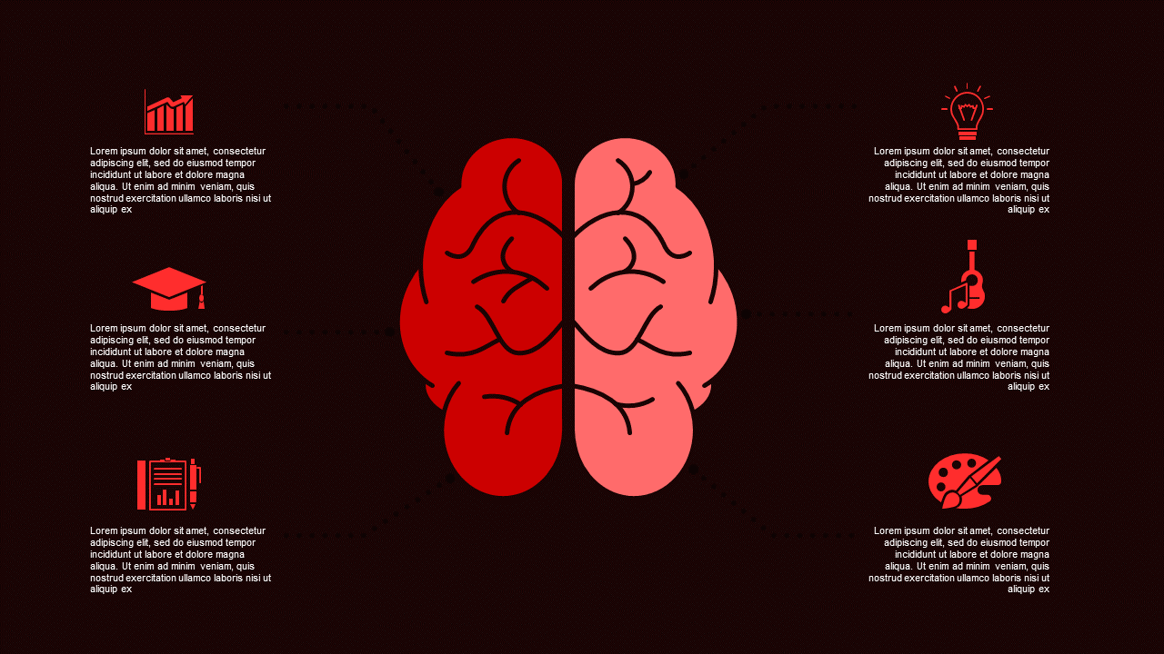 Creative Brainstorming Infographic Design – Dark – Crimson Bold