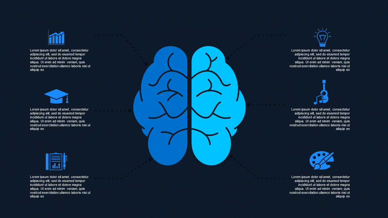 Creative Brainstorming Infographic Design – Dark – Ocean Blue
