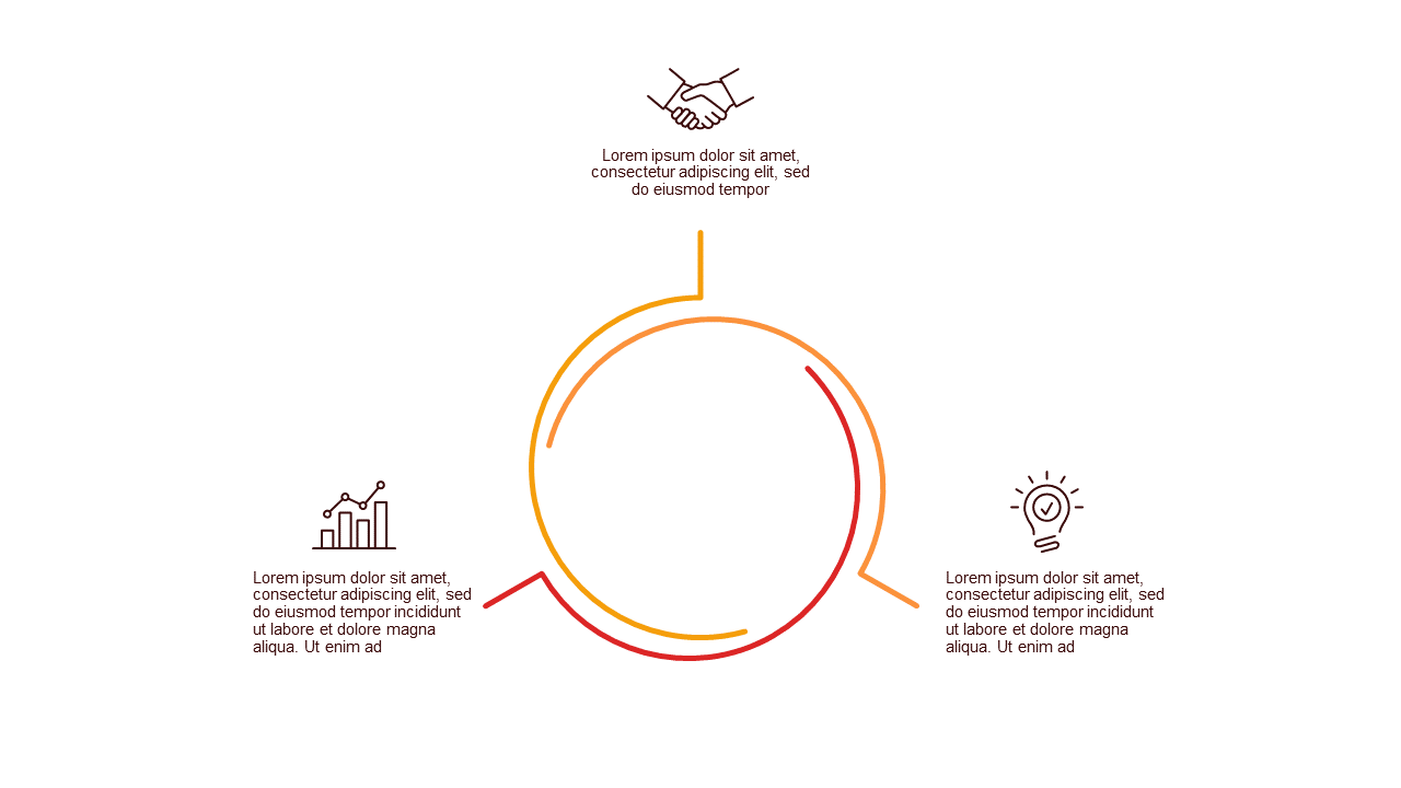 Circular Business Process Infographic – Light – Crimson Bold