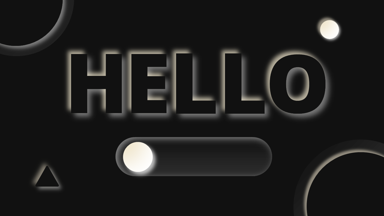 Neumorphic Style Text Presentations – Dark – Charcoal Gold