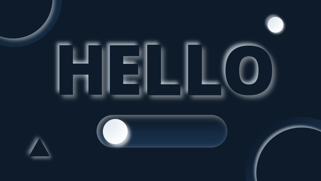 Neumorphic Style Text Presentations – Dark – Ocean Blue