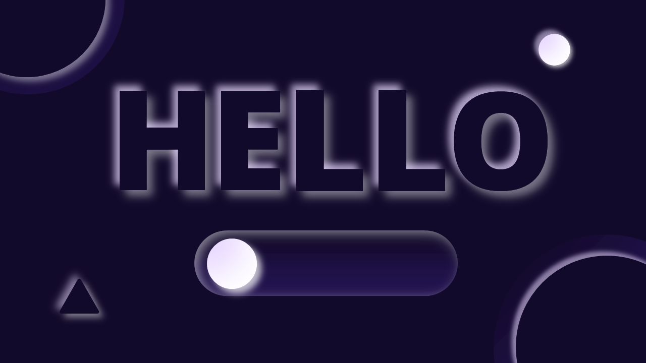 Neumorphic Style Text Presentations – Dark – Royal Purple