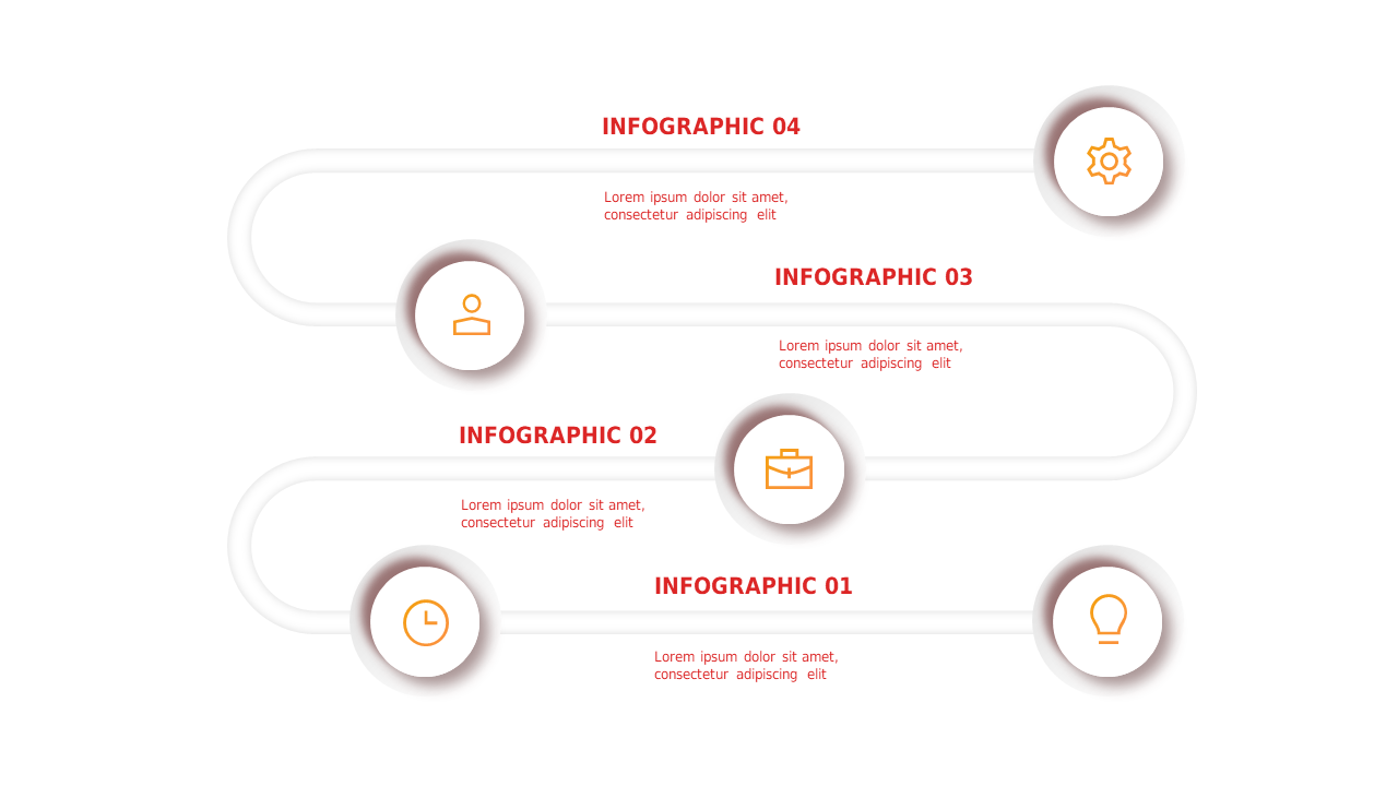 Neumorphic Bar Chart PowerPoint Template (Crimson...