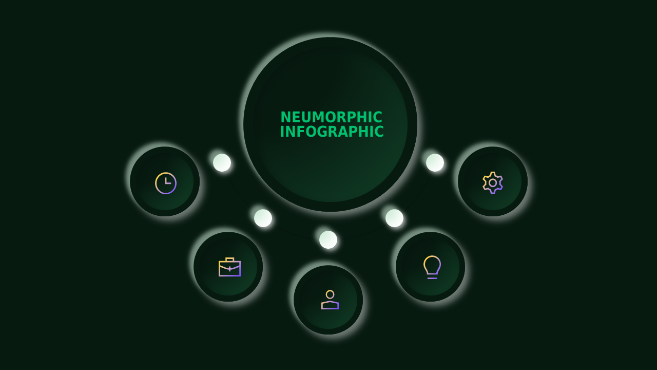 Neumorphic Infographic PowerPoint Template Dark (...