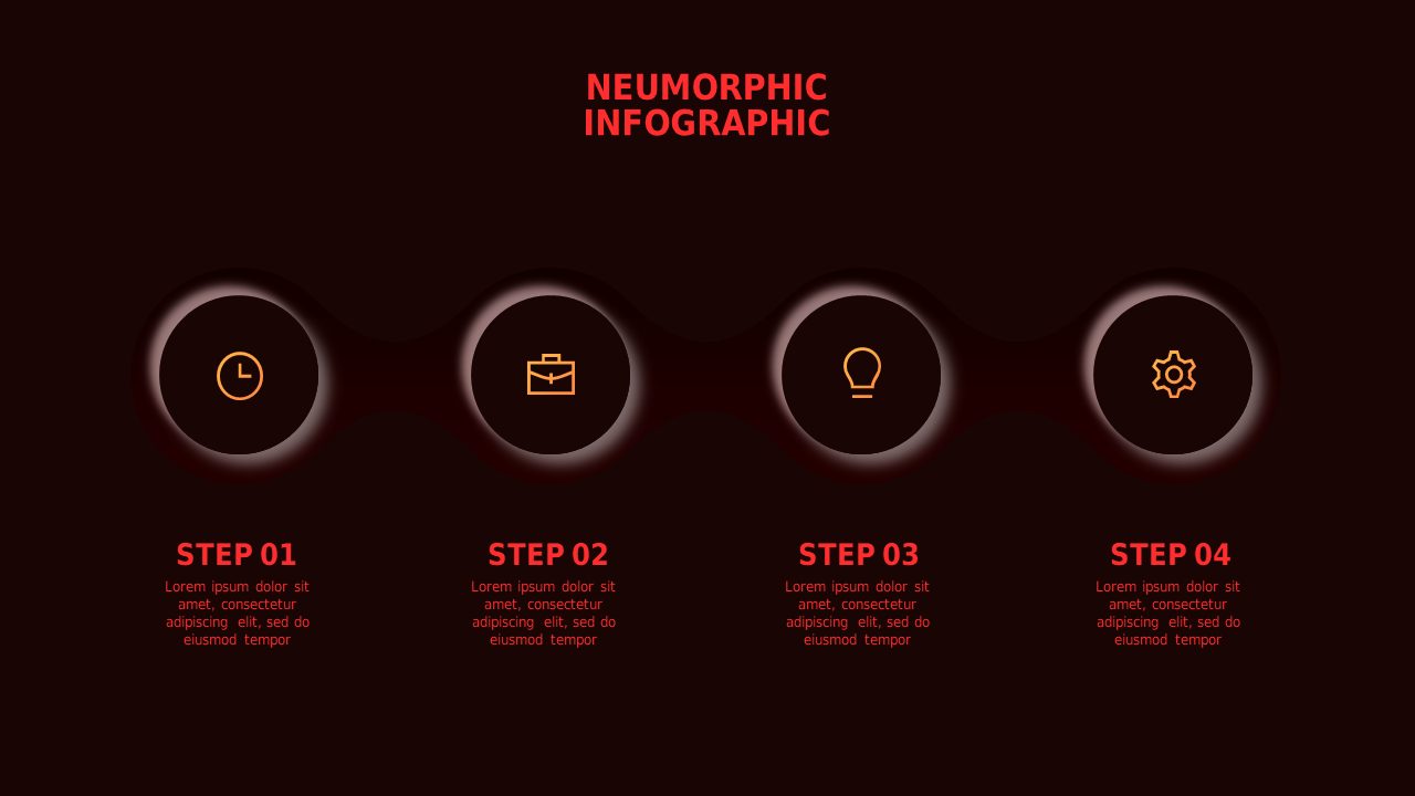 Neumorphic Infographic PowerPoint Template Dark (...