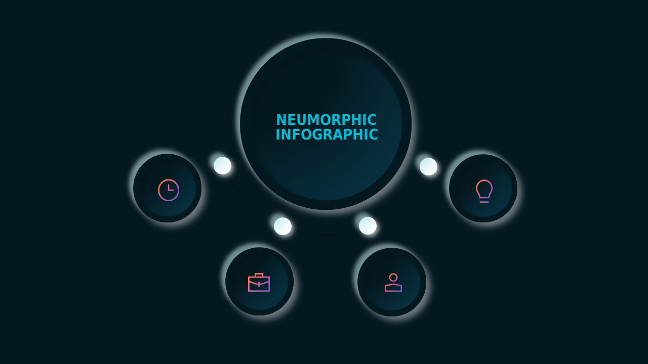 Neumorphic Infographic PowerPoint Template Dark (...