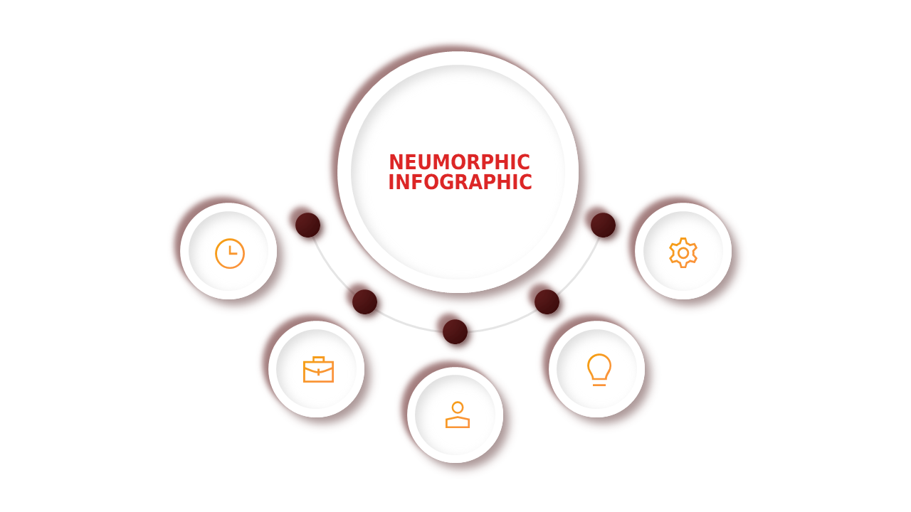 Neumorphic Infographic PowerPoint Template (Crimson Bold)