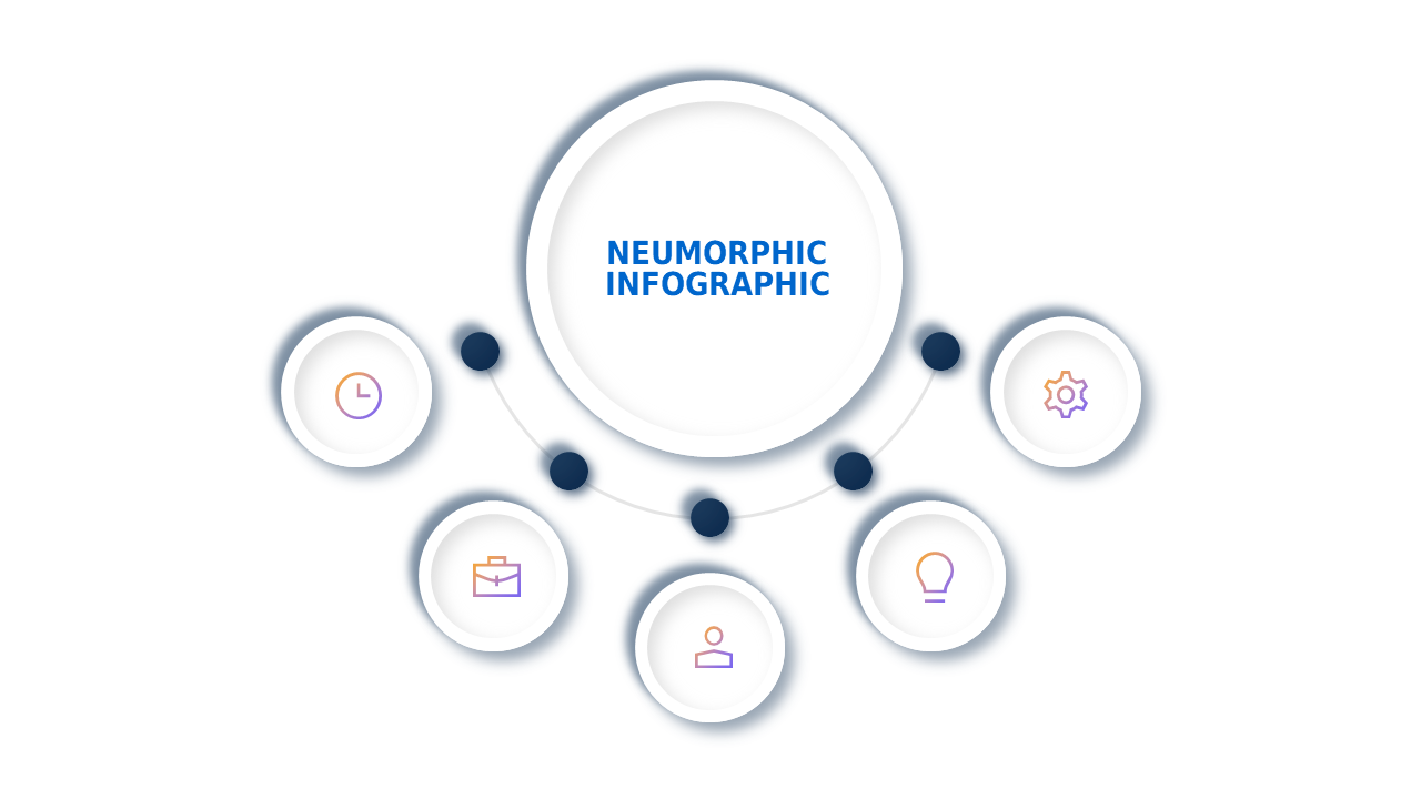 Neumorphic Infographic PowerPoint Template (Ocean Blue)