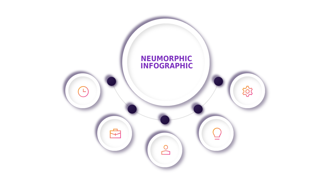 Neumorphic Infographic PowerPoint Template (Royal...