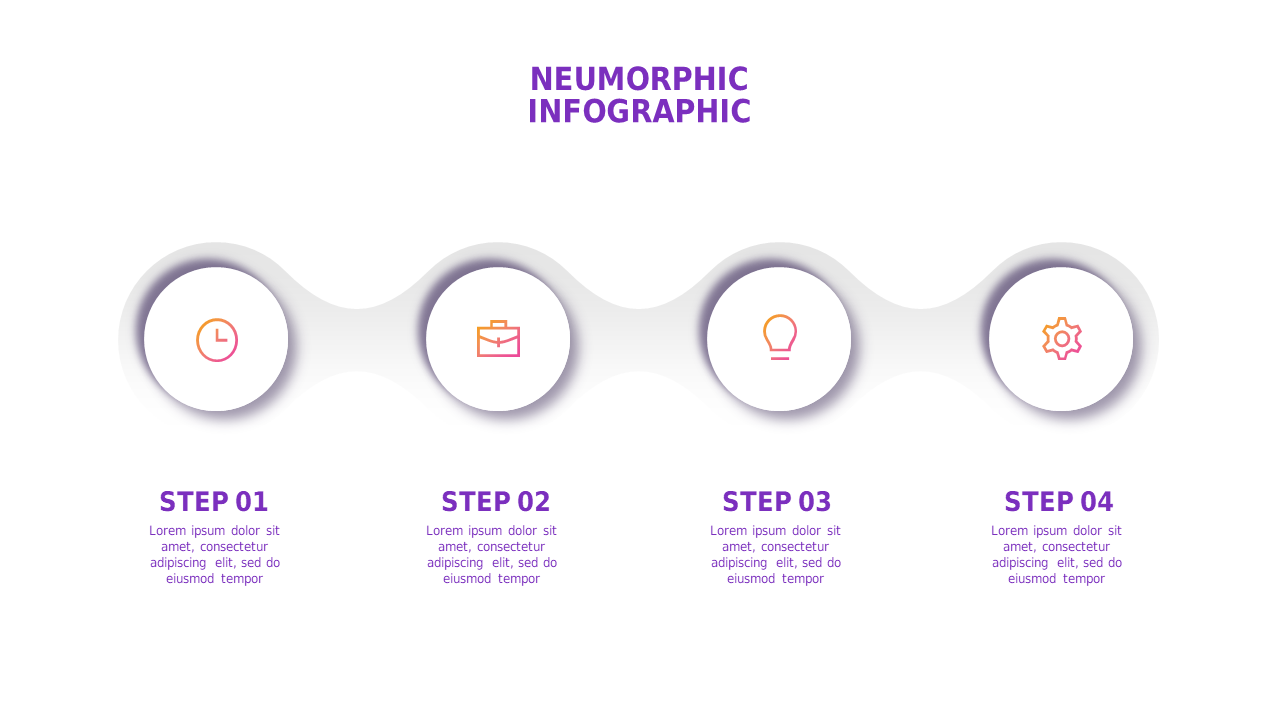 Neumorphic Infographic PowerPoint Template (Royal...