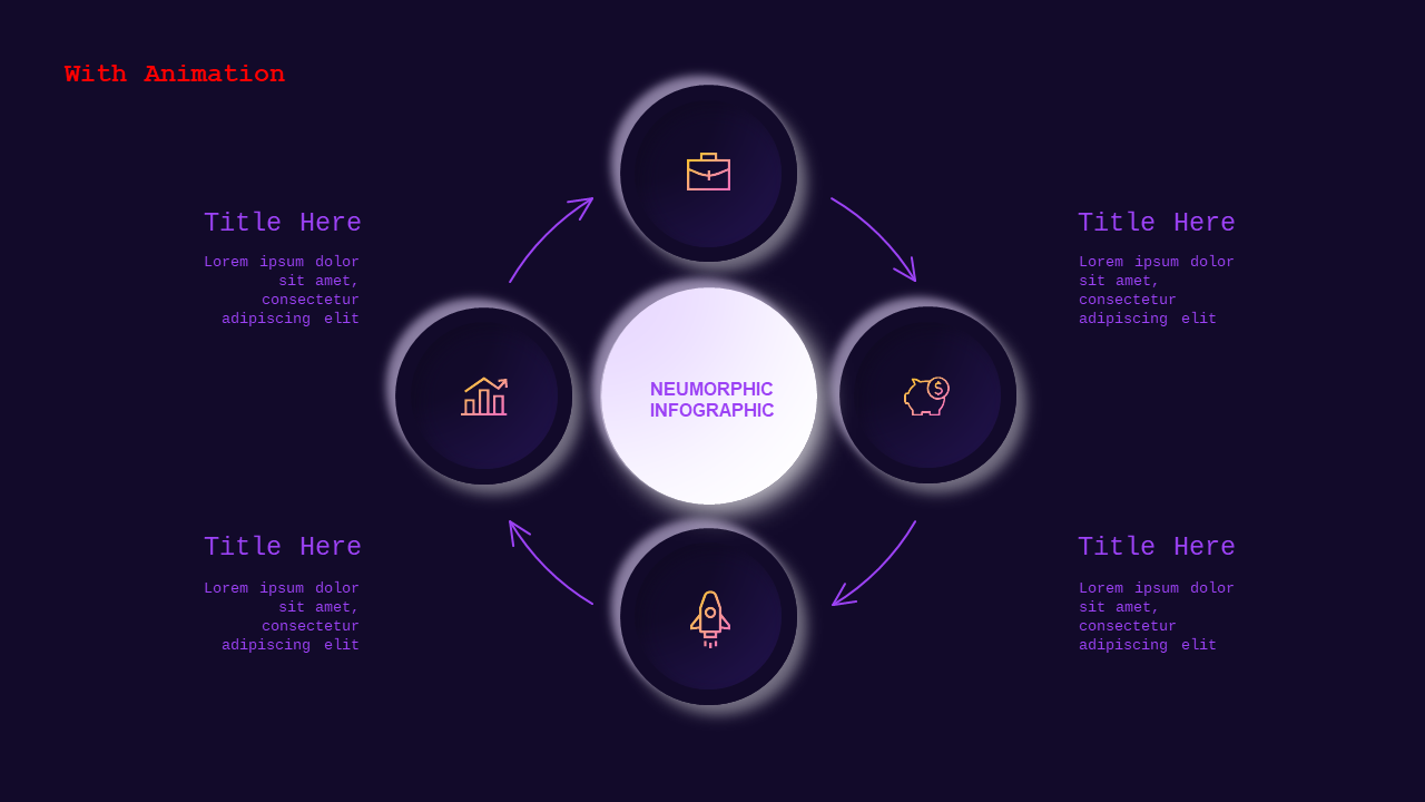 Neumorphic Infographic with Animation