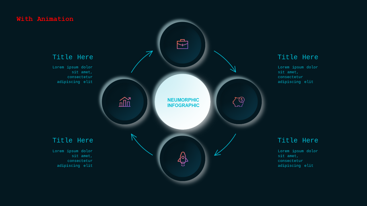 Neumorphic Infographic with Animation