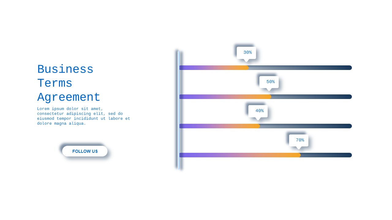 Business Terms Agreement Progress Bar PowerPoint Template (Ocean Blue)