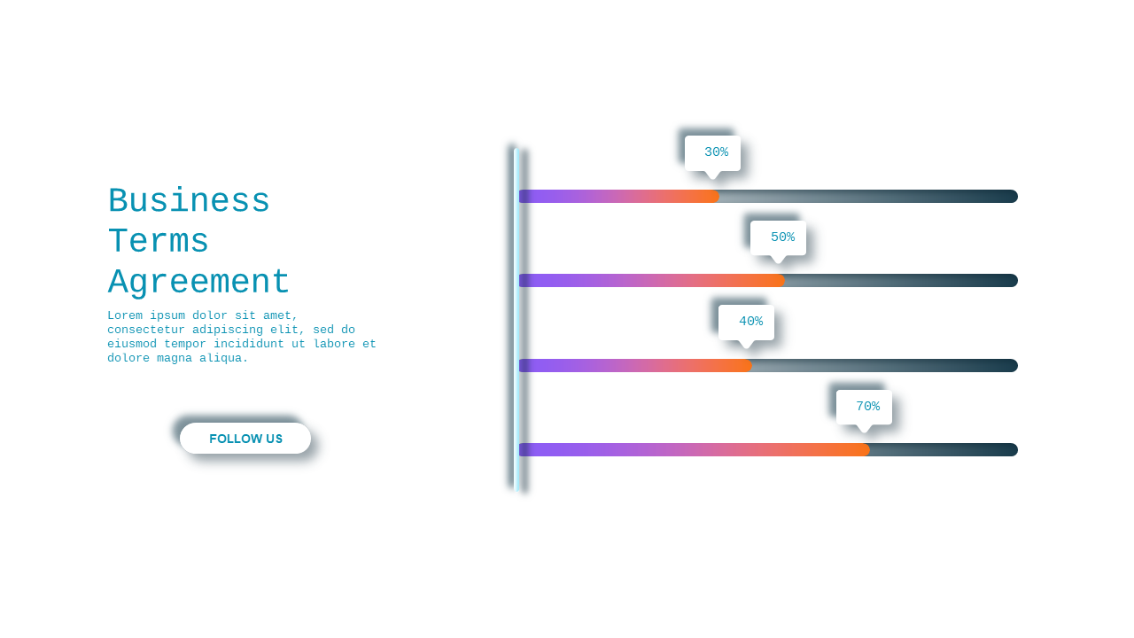 Business Terms Agreement Progress Bar PowerPoint Template (Teal Modern)