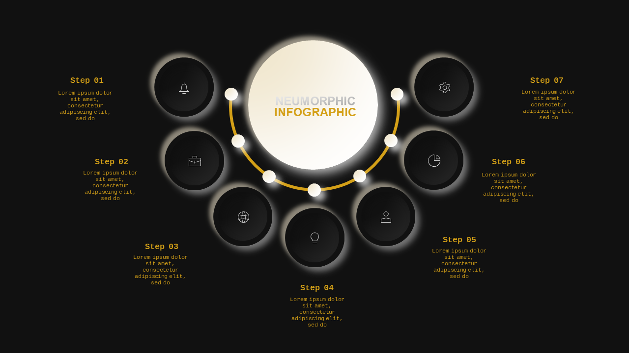 Neumorphic Pyramid Diagram PowerPoint Template Da...