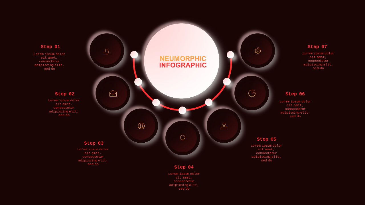 Neumorphic Pyramid Diagram PowerPoint Template Da...
