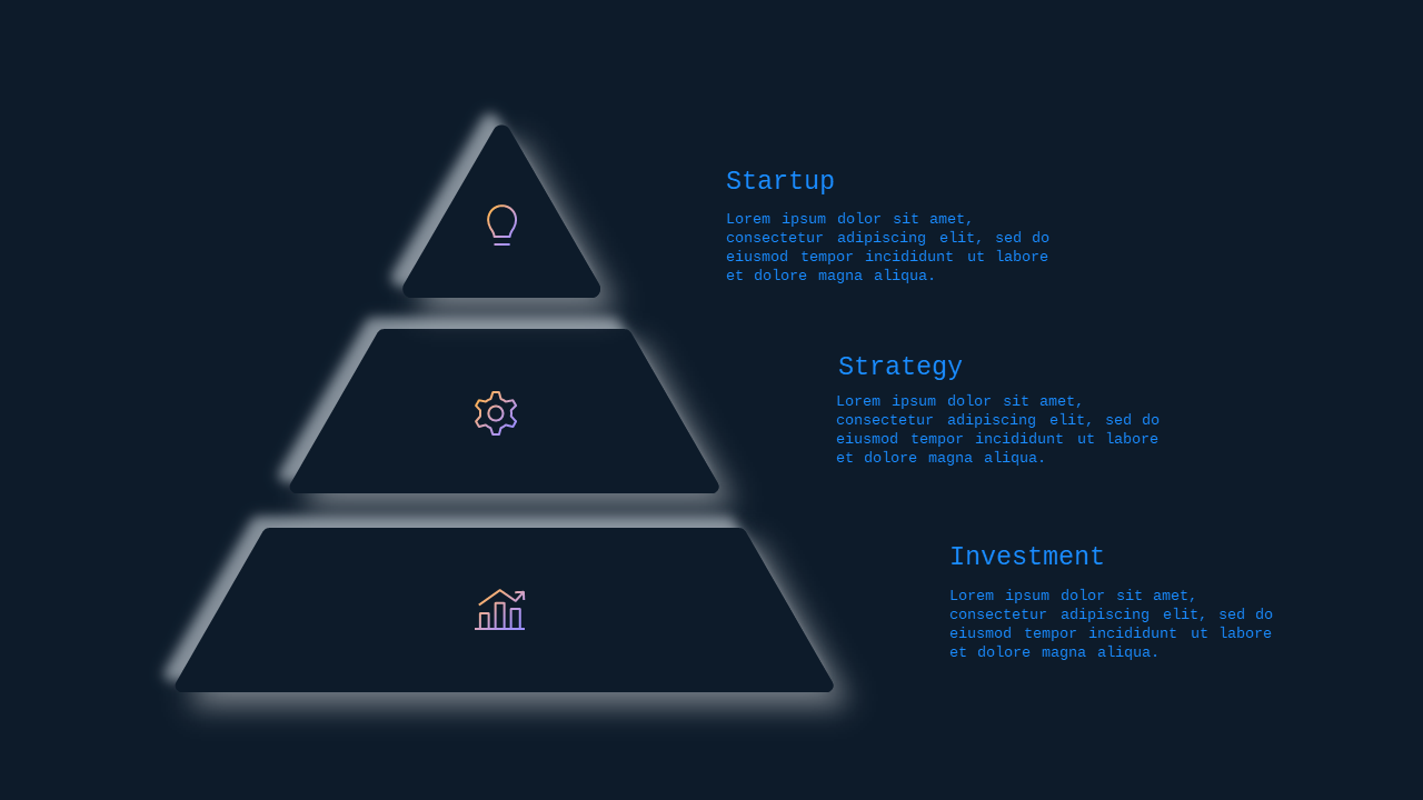 Neumorphic Pyramid Diagram PowerPoint Template Da...