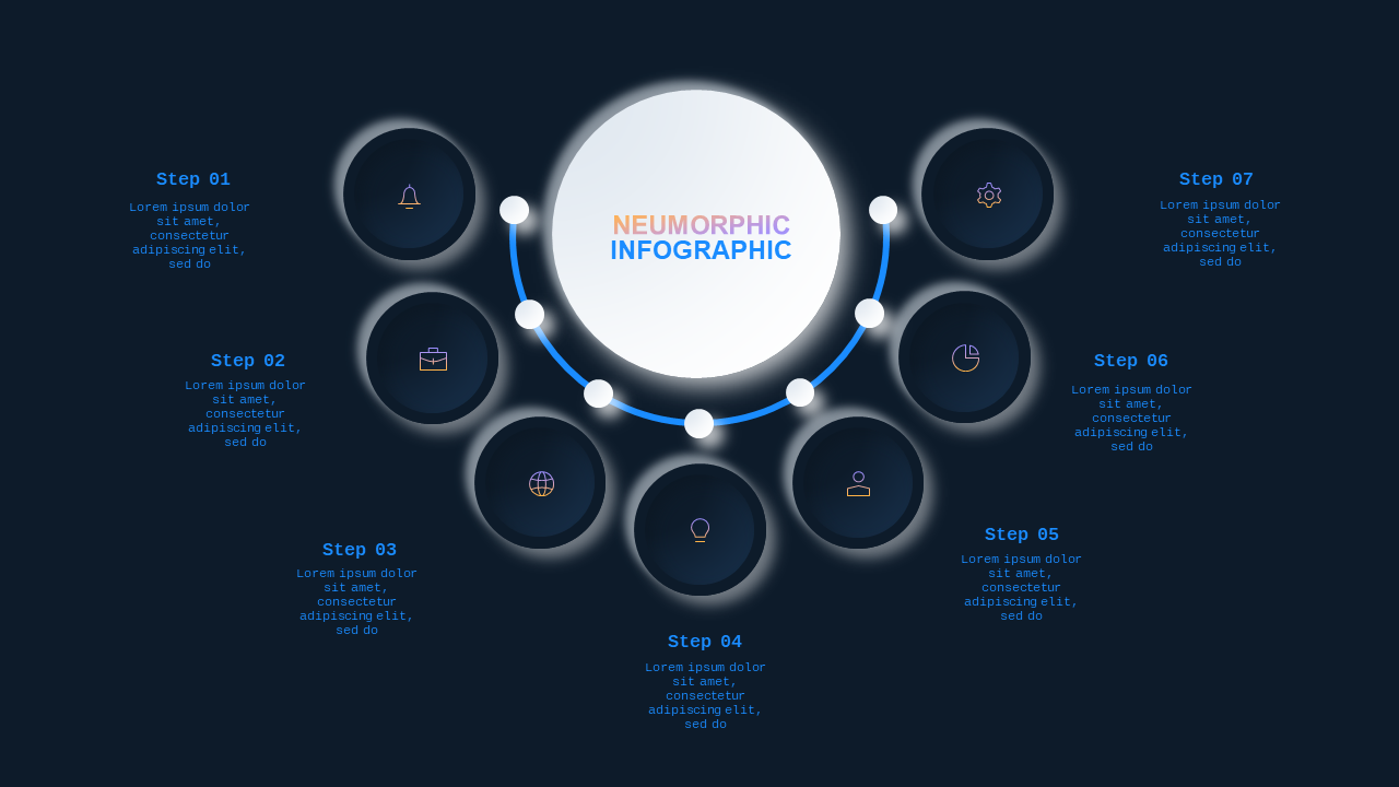 Neumorphic Pyramid Diagram PowerPoint Template Da...