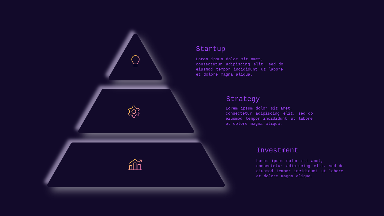 Neumorphic Pyramid Diagram PowerPoint Template Da...