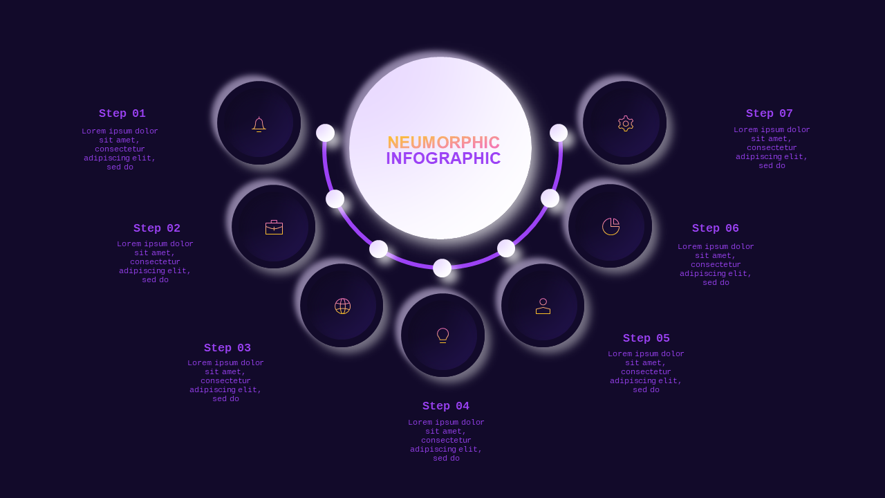 Neumorphic Pyramid Diagram PowerPoint Template Da...
