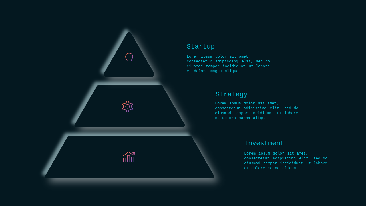 Neumorphic Pyramid Diagram PowerPoint Template Da...