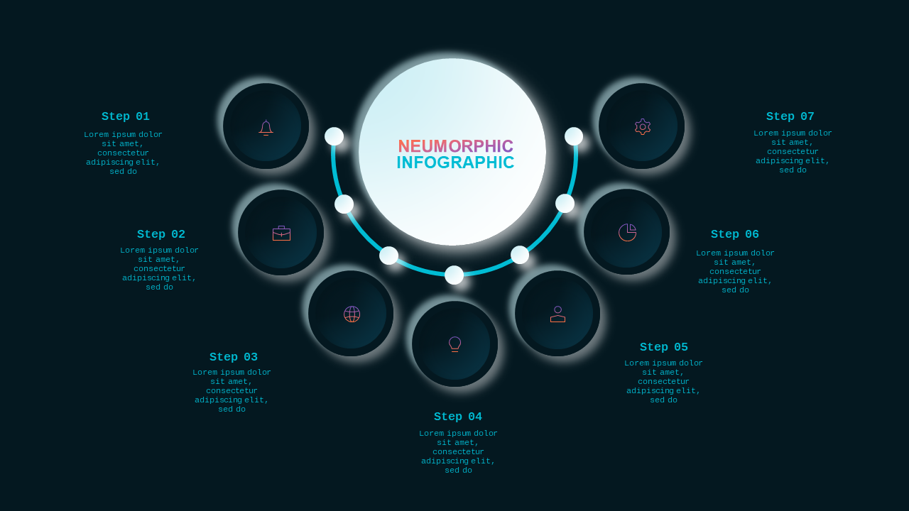 Neumorphic Pyramid Diagram PowerPoint Template Da...