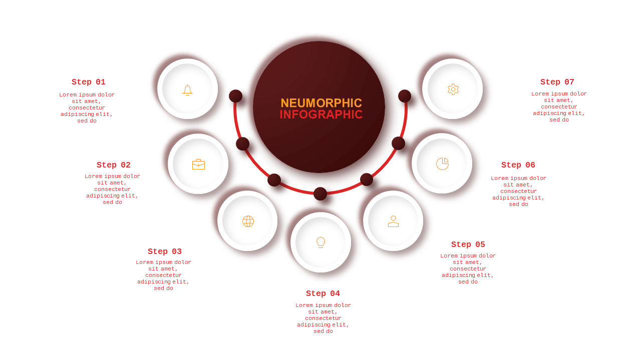 Neumorphic Pyramid Diagram PowerPoint Template (C...