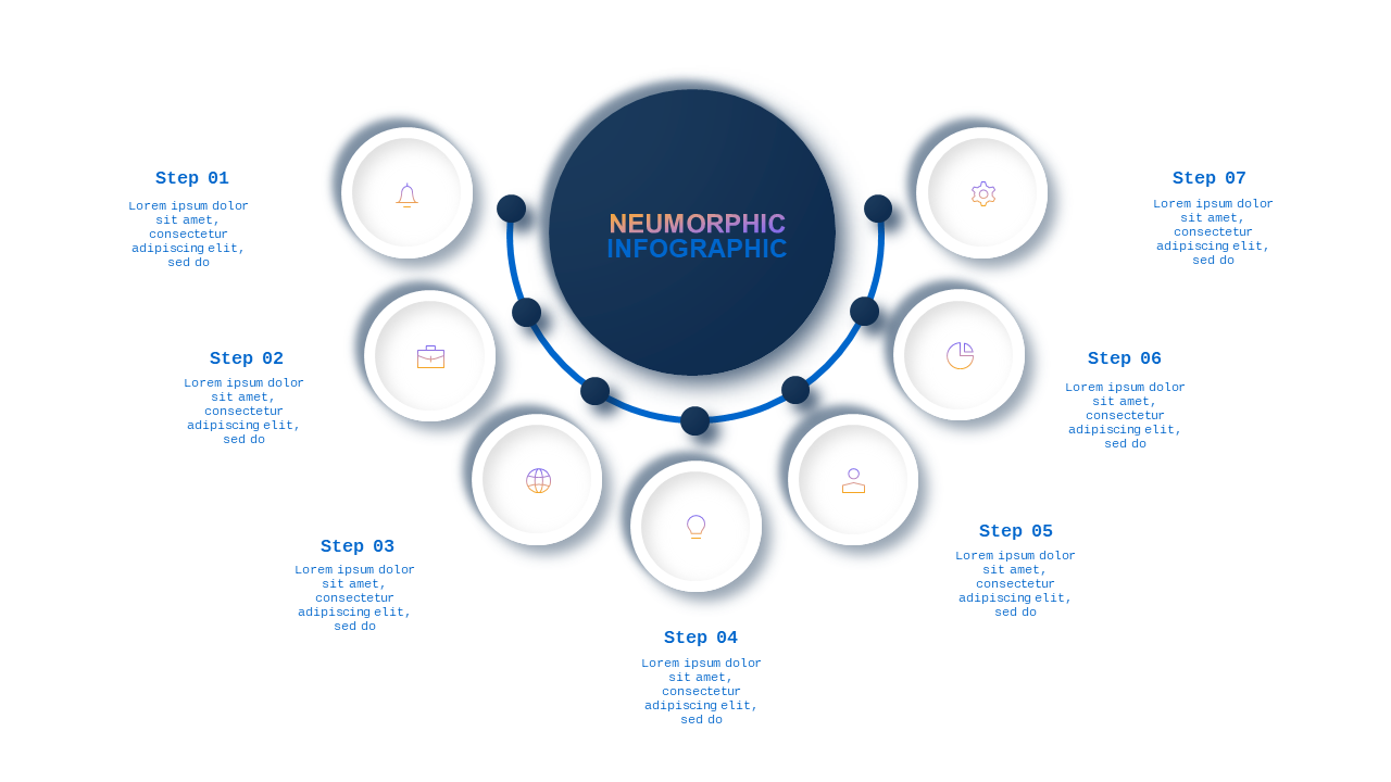 Neumorphic Pyramid Diagram PowerPoint Template (O...
