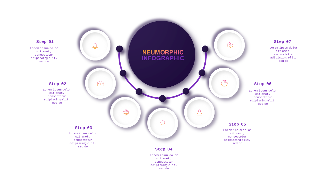 Neumorphic Pyramid Diagram PowerPoint Template (R...