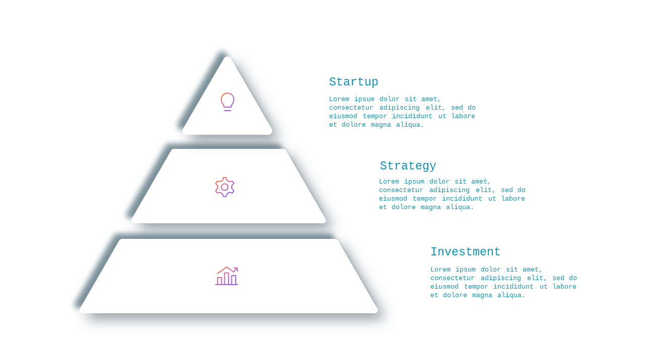 Neumorphic Pyramid Diagram PowerPoint Template (T...