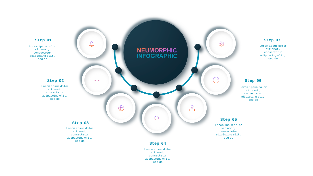 Neumorphic Pyramid Diagram PowerPoint Template (T...