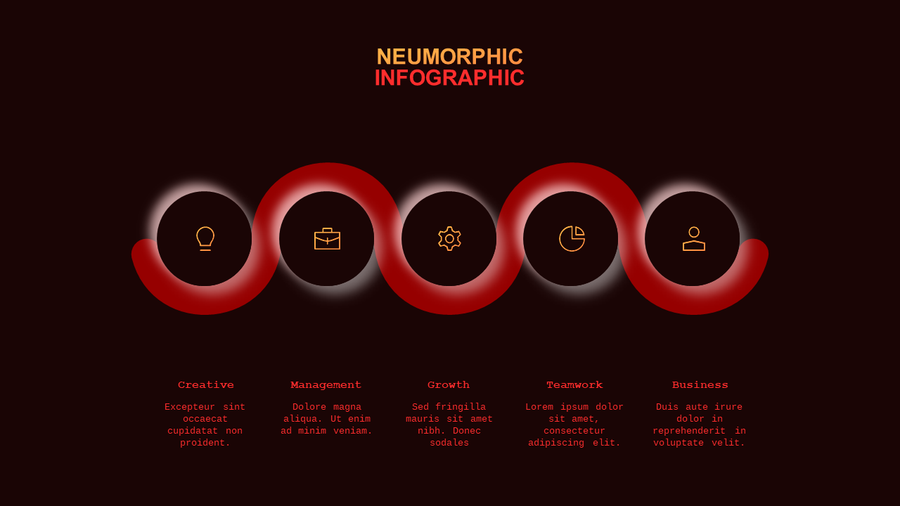 Neumorphic Infographics PowerPoint Template Dark ...