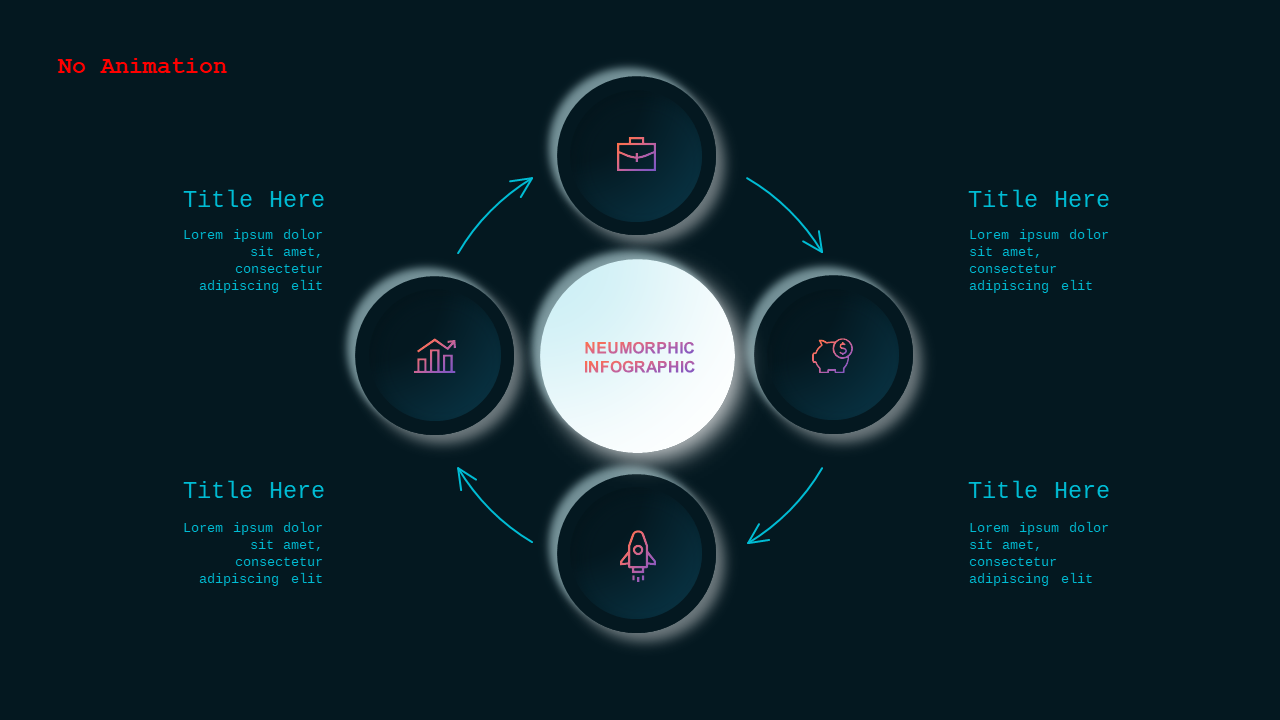 Neumorphic Infographics PowerPoint Template Dark ...