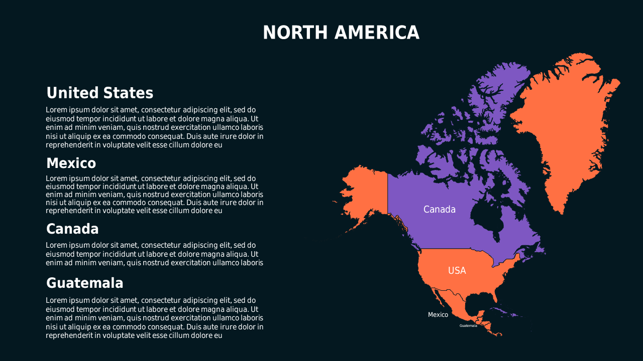 Geographical Overview of North America – Teal Modern