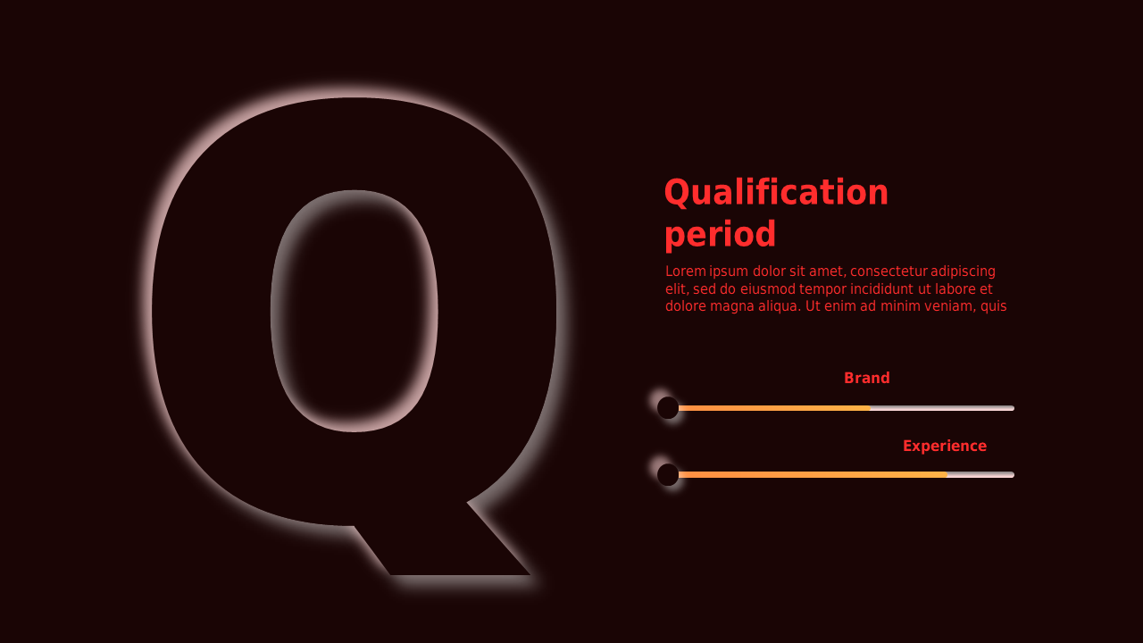Qualification Period PowerPoint Template Dark (Crimson Bold)